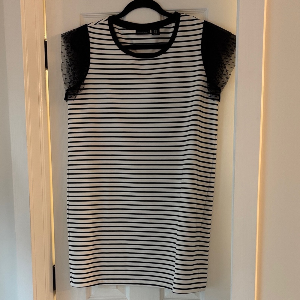 Adrienne Vittadini Black and White Striped Top